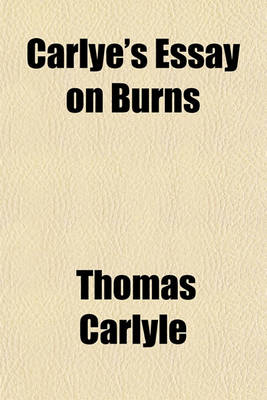 Book cover for Carlye's Essay on Burns