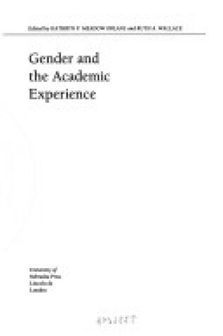 Cover of Gender and the Academic Experience