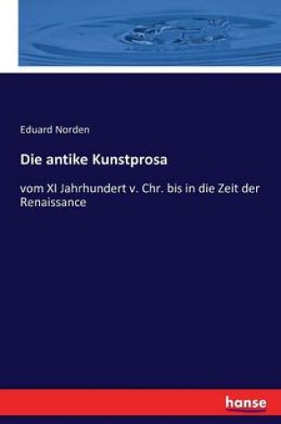 Cover of Die antike Kunstprosa