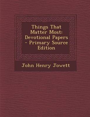 Book cover for Things That Matter Most