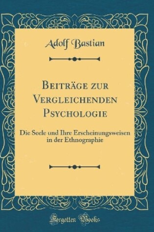 Cover of Beitrage Zur Vergleichenden Psychologie