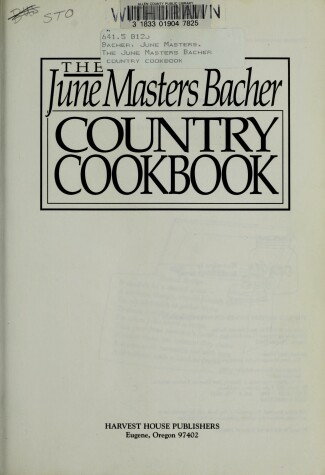 Book cover for The June Masters Bacher Country Cookbook