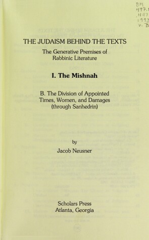 Book cover for The Judaism behind the Texts I.A.