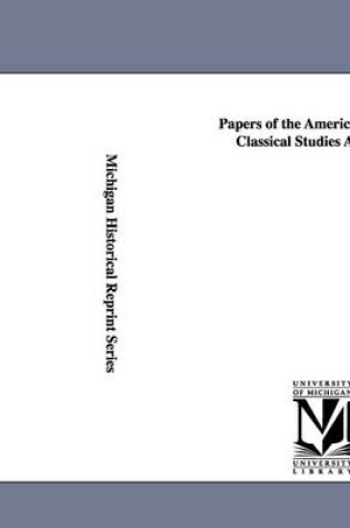 Cover of Papers of the American School of Classical Studies at Athens.