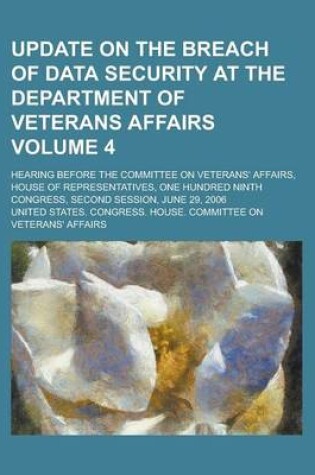 Cover of Update on the Breach of Data Security at the Department of Veterans Affairs; Hearing Before the Committee on Veterans' Affairs, House of Representativ