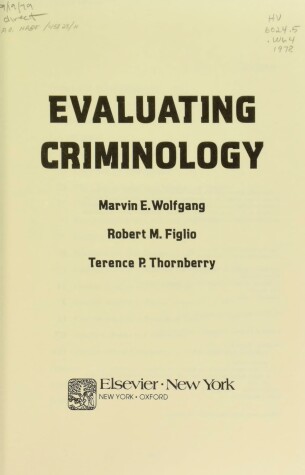 Book cover for Evaluating Criminology