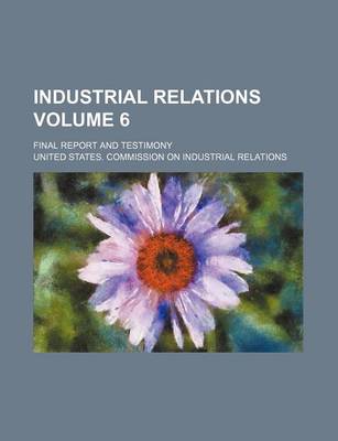 Book cover for Industrial Relations; Final Report and Testimony Volume 6