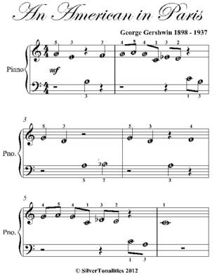 Book cover for An American in Paris Beginner Piano Sheet Music