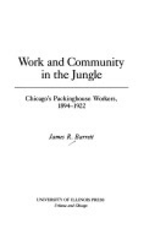 Cover of Work and Community in the Jungle