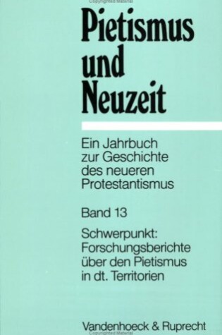 Cover of Pietismus Und Neuzeit Band 13 - 1988