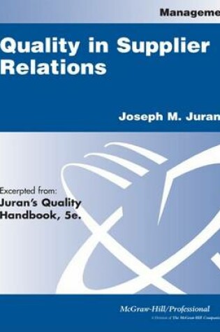 Cover of Quality in Supplier Relations