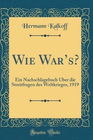 Cover of Wie War's?