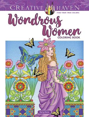 Book cover for Creative Haven Wondrous Women Coloring Book