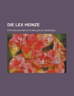 Book cover for Die Lex Heinze