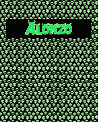 Book cover for 120 Page Handwriting Practice Book with Green Alien Cover Alonzo