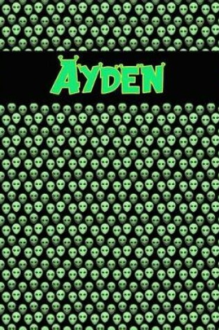 Cover of 120 Page Handwriting Practice Book with Green Alien Cover Ayden