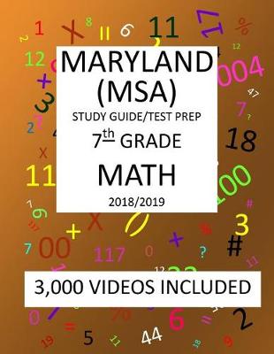 Book cover for 7th Grade MARYLAND MSA, 2019 MATH, Test Prep