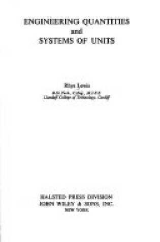 Cover of Lewis: Engineering Quantities & Systems