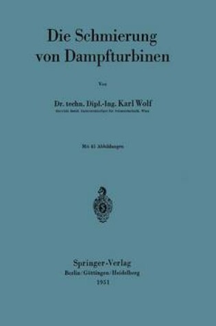 Cover of Die Schmierung Von Dampfturbinen