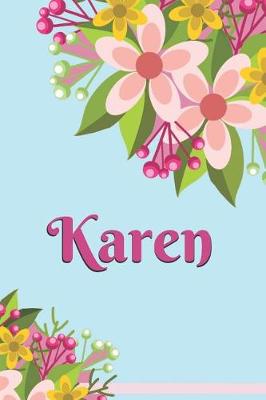 Book cover for Karen Personalized Blank Lined Journal Notebook