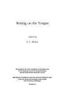 Book cover for Writing on Tongue Pb