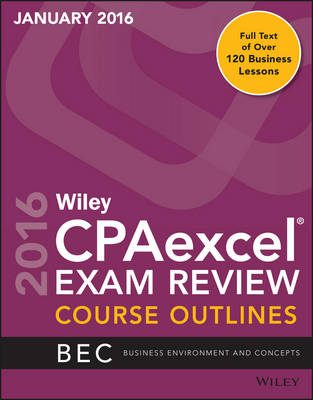 Cover of Wiley CPAexcel Exam Review January 2016 Course Outlines