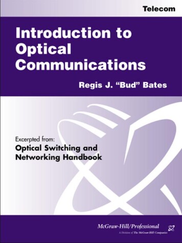 Book cover for Introduction to Optical Communications