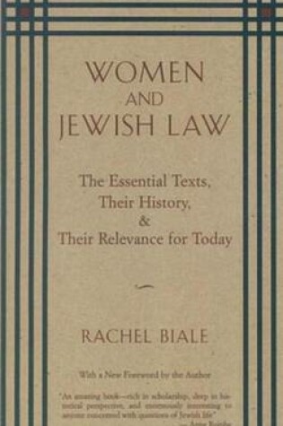 Cover of Women and Jewish Law