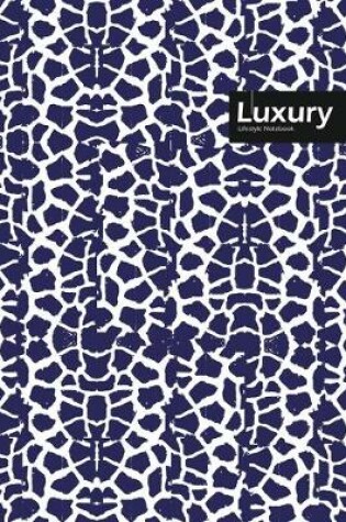 Cover of Luxury Lifestyle, Animal Print, Write-in Notebook, Dotted Lines, Wide Ruled, Medium Size 6 x 9 Inch, 288 Pages (Blue)