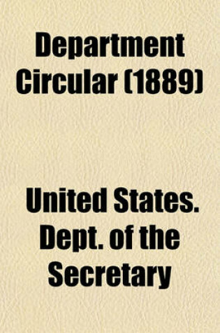 Cover of Department Circular (1889)