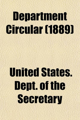 Book cover for Department Circular (1889)