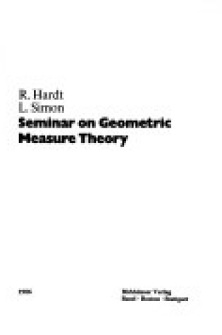 Cover of Geometric Measure Theory