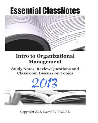 Book cover for Intro to Organizational Management Study Notes, Review Questions and Classroom Discussion Topics