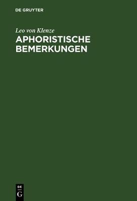 Book cover for Aphoristische Bemerkungen