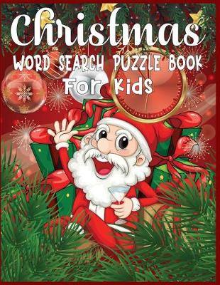 Book cover for Christmas word search puzzle book for Kids