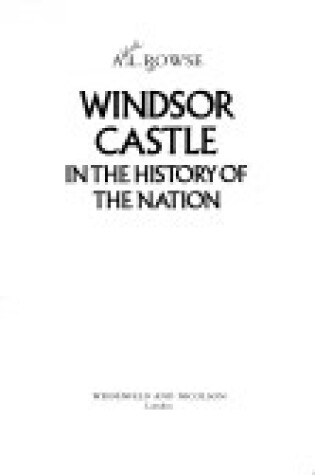 Cover of Windsor Castle in the History of a Nation
