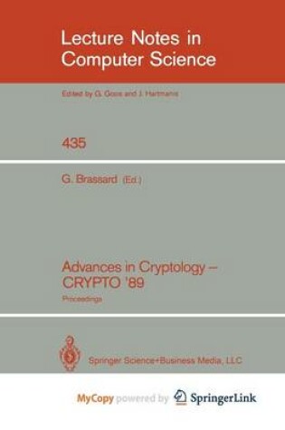 Cover of Advances in Cryptology - Crypto '89