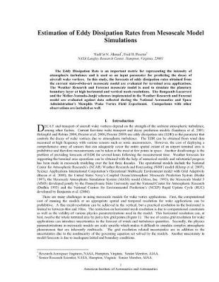 Book cover for Estimation of Eddy Dissipation Rates from Mesoscale Model Simulations