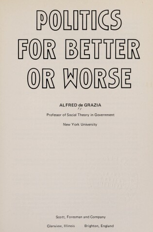 Cover of Politics for Better or Worse