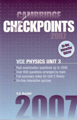 Book cover for Cambridge Checkpoints VCE Physics Unit 3 2007