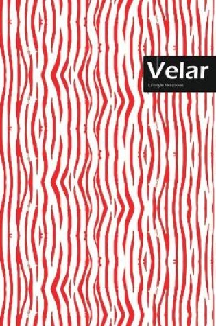 Cover of Velar Lifestyle, Animal Print, Write-in Notebook, Dotted Lines, Wide Ruled, Medium Size 6 x 9 Inch, 144 Sheets (Red)