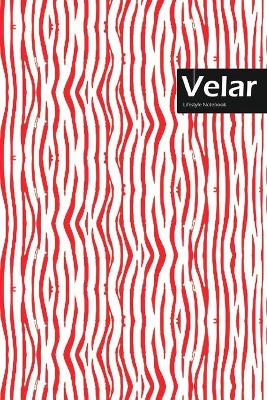 Book cover for Velar Lifestyle, Animal Print, Write-in Notebook, Dotted Lines, Wide Ruled, Medium Size 6 x 9 Inch, 144 Sheets (Red)