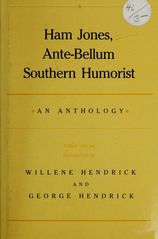 Cover of Antebellum Southern Humorist