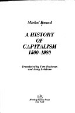 Cover of Histoire Du Capitalism
