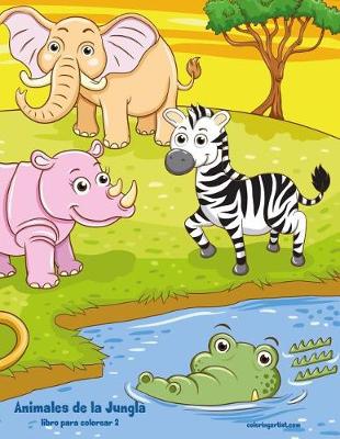 Book cover for Animales de la Jungla libro para colorear 2