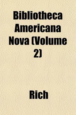 Book cover for Bibliotheca Americana Nova (Volume 2)