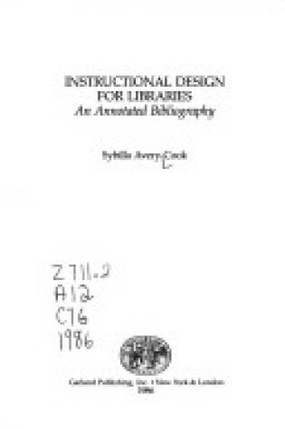 Cover of Instructional Design for Libra