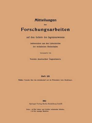 Cover of Mitteilungen UEber Forschungsarbeiten