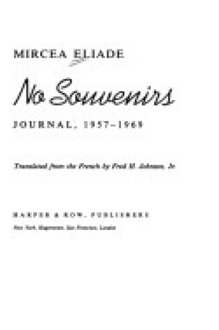 Cover of No Souvenirs