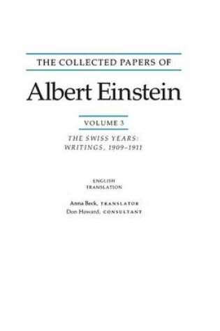 Cover of The Collected Papers of Albert Einstein, Volume 3 (English)